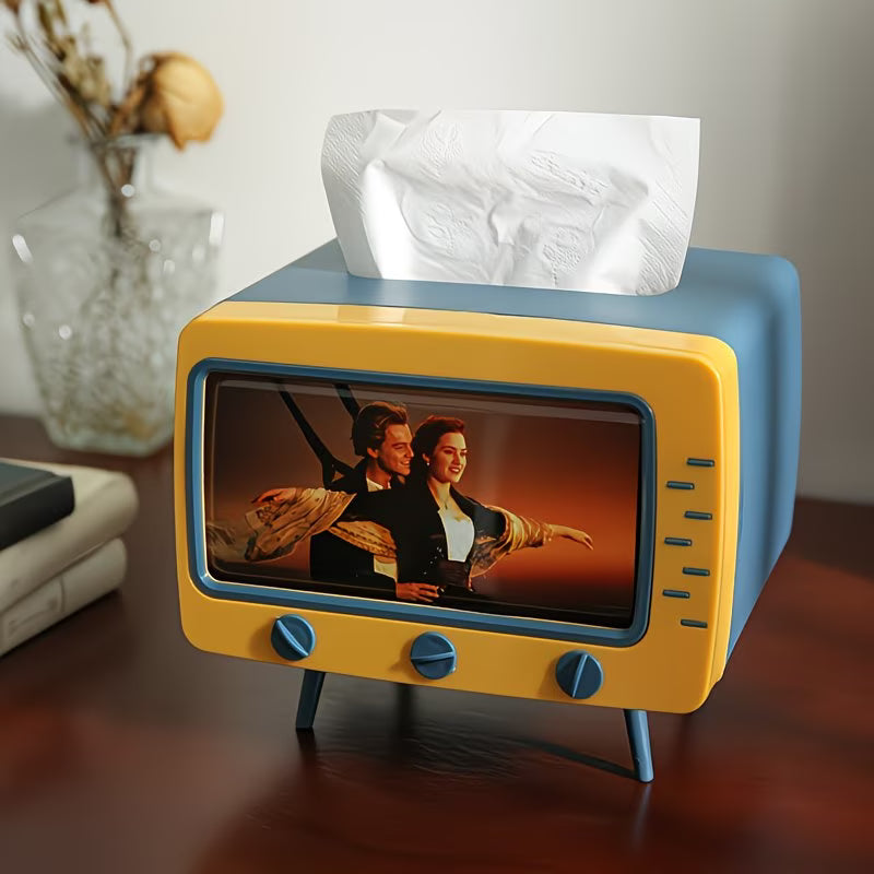 Base para celular tipo TV retro