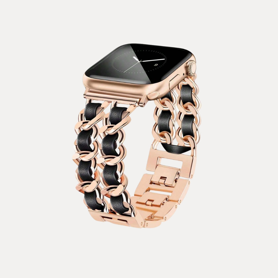 Rose Gold & Black Chain Band