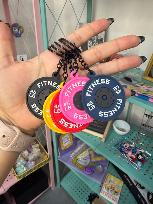 Llavero de disco de pesas