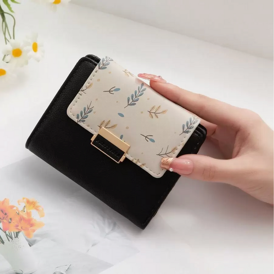 Monedero Negro Floral