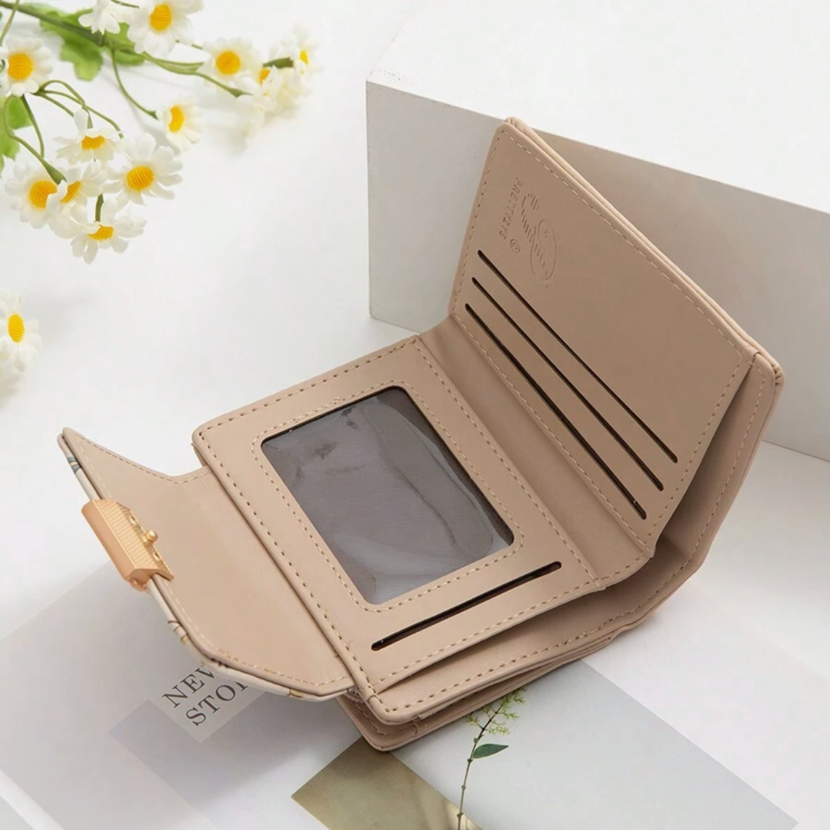 Monedero Negro Floral