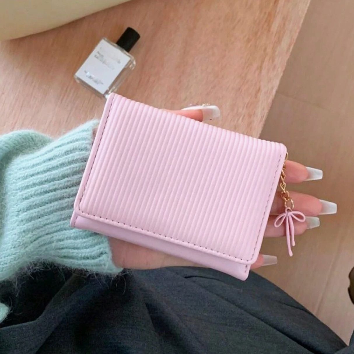 Monedero Rosa Pequeño (Tipo Coreano)