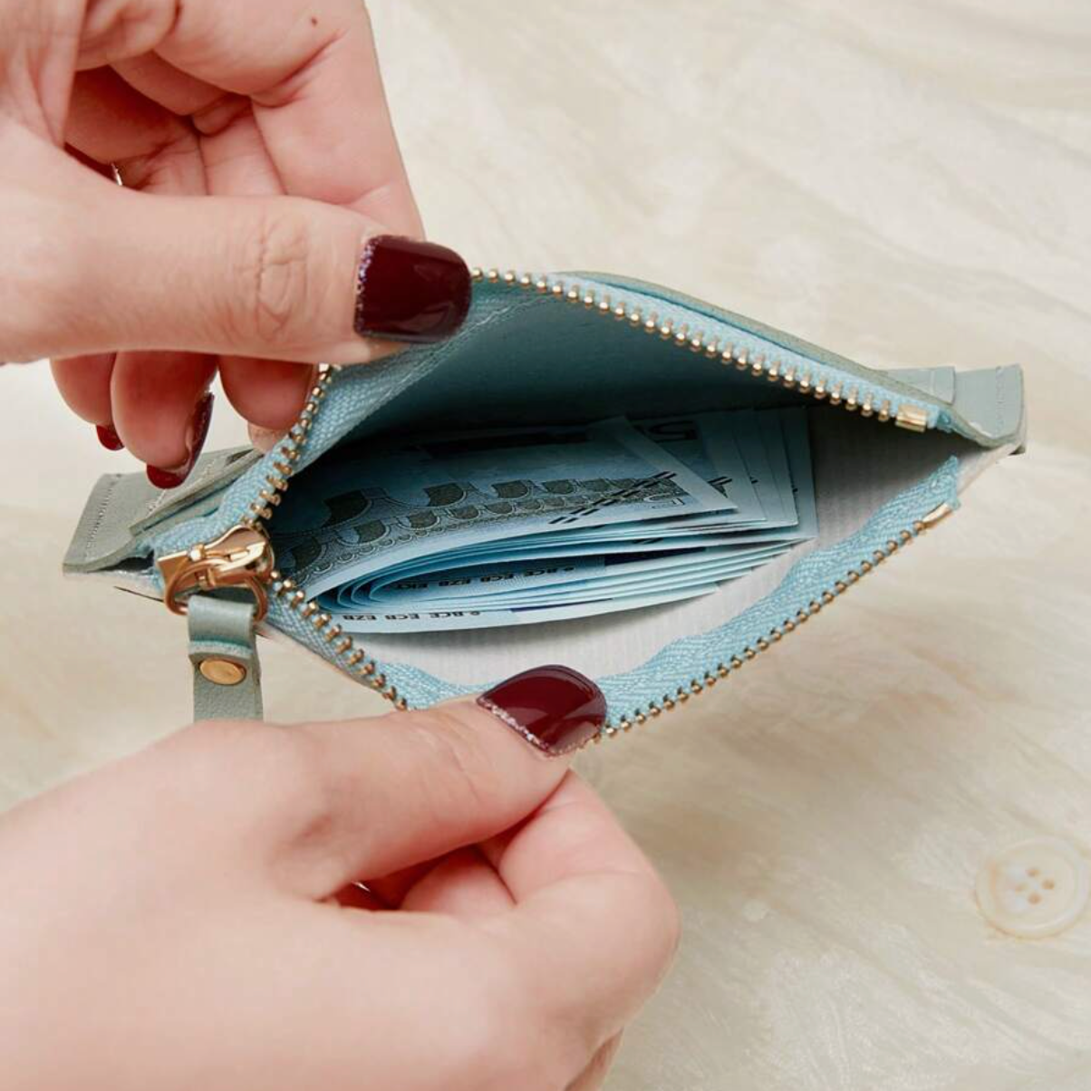 Tarjetero Verde Agua