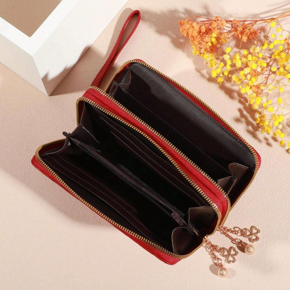 Monedero grande rojo (Doble cierre)