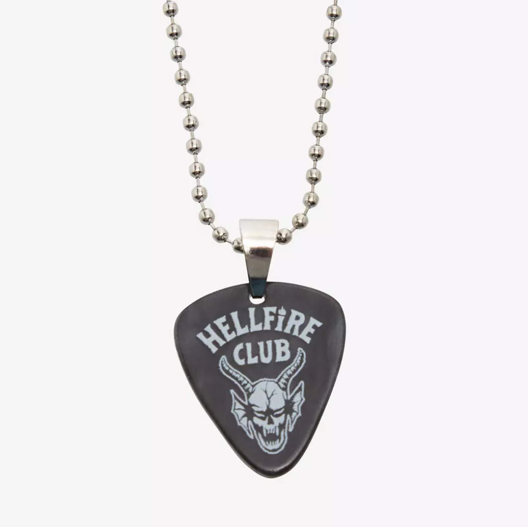 Collar Stranger Things (púa de guitarra Eddie - Hellfire Club)