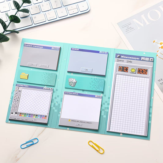 Set de Post-its con motivo de computadora